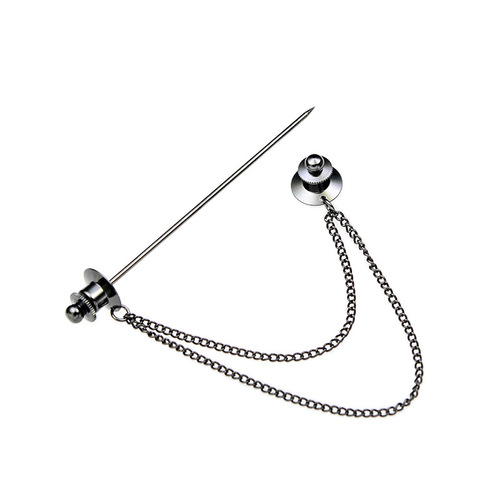 Metal tassel chain collar pin men's and women's shirt T-shirt corner button one-word pin brooch tie collar bar