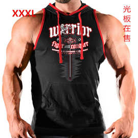 肌肉家族2018新款健身休闲连帽背心型男无袖运动速干坎肩训练马甲