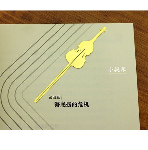 Beautiful note musical instrument bookmark hollow metal creative trumpet/violin/horn/note bookholder