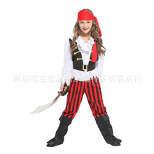 萬聖節兒童海盜舞台表演出服飾cos化妝舞會女童小海盜服裝衣服裝