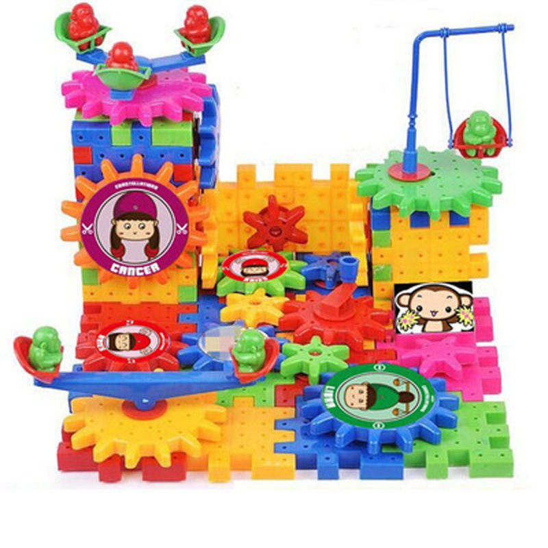 new 81 Electric Variety Blocks children kindergarten gear Mosaic Assemble Pair Jigsaw puzzle Puzzle Plastic toys