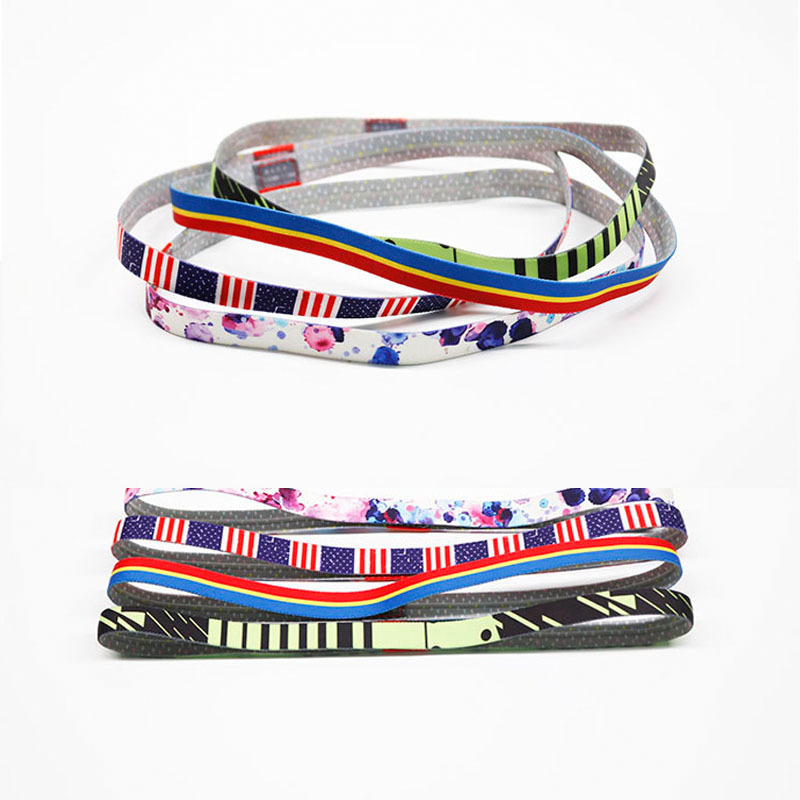 运动发带头戴束发带 健身跑步 防滑细头绳彩色高弹力发带瑜伽|ru