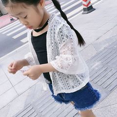 女童防曬衣夏中大童防紫外線輕薄透氣寬鬆海邊渡假披肩空調衫薄款