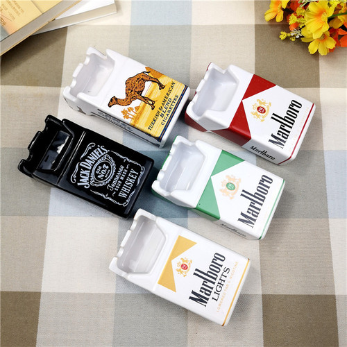 European cartoon style Camel cigarette box creative ceramic ashtray household Camel brand trendy retro personalized small ashtray