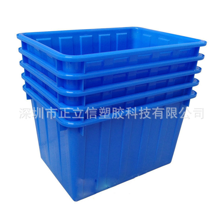 红色带轮300L塑料周转箱塑料箱制衣染织布料大胶箱运输框