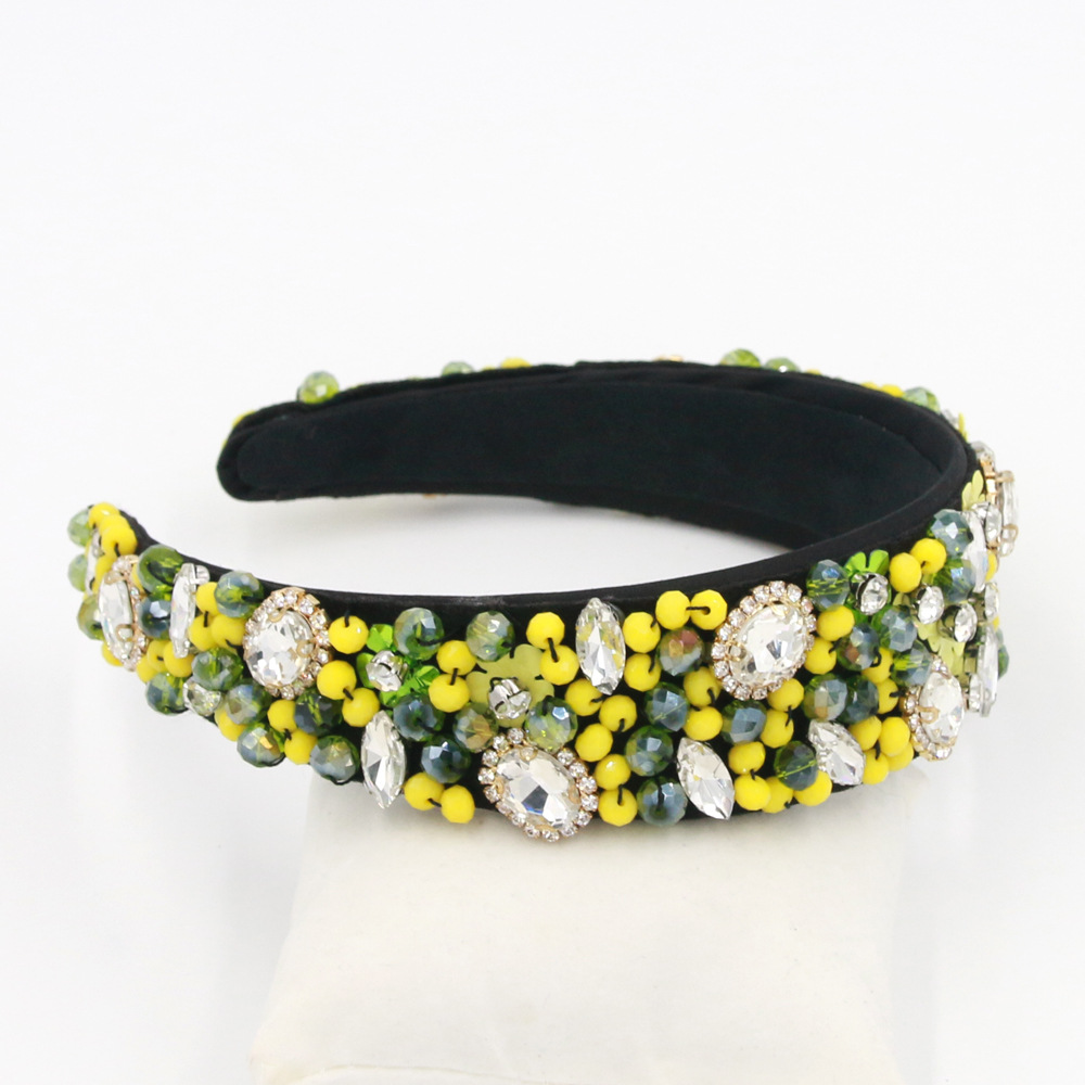 Nueva Personalidad Barroca Moda Flor Punto De Perla Diamante Metal Hairband Geometric Hairband Venta Al Por Mayor Nihaojewelry display picture 3