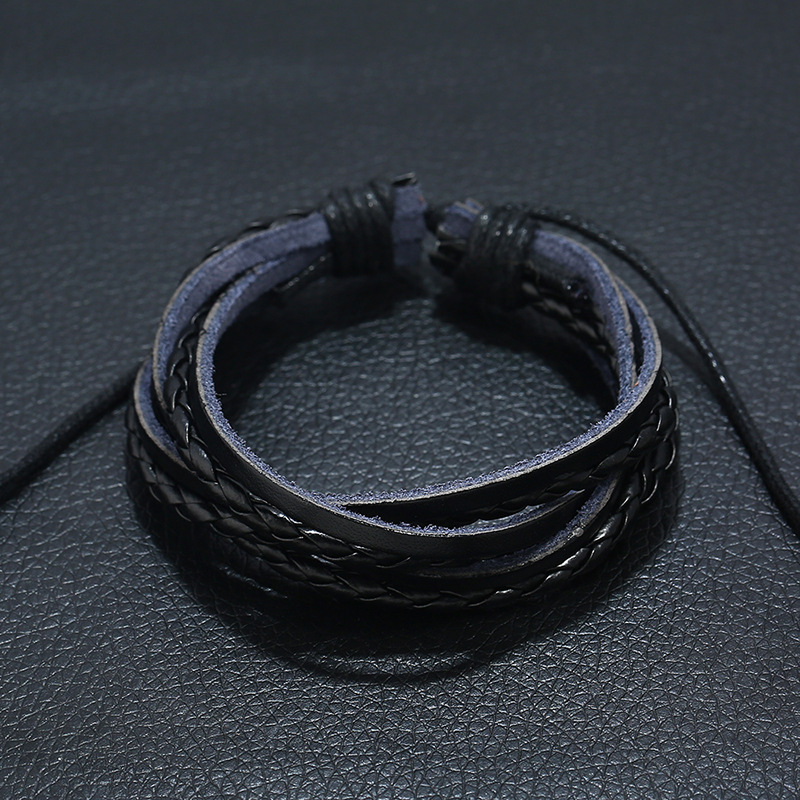 Retro leather bracelet simple woven leather bracelet hand rope wholesale