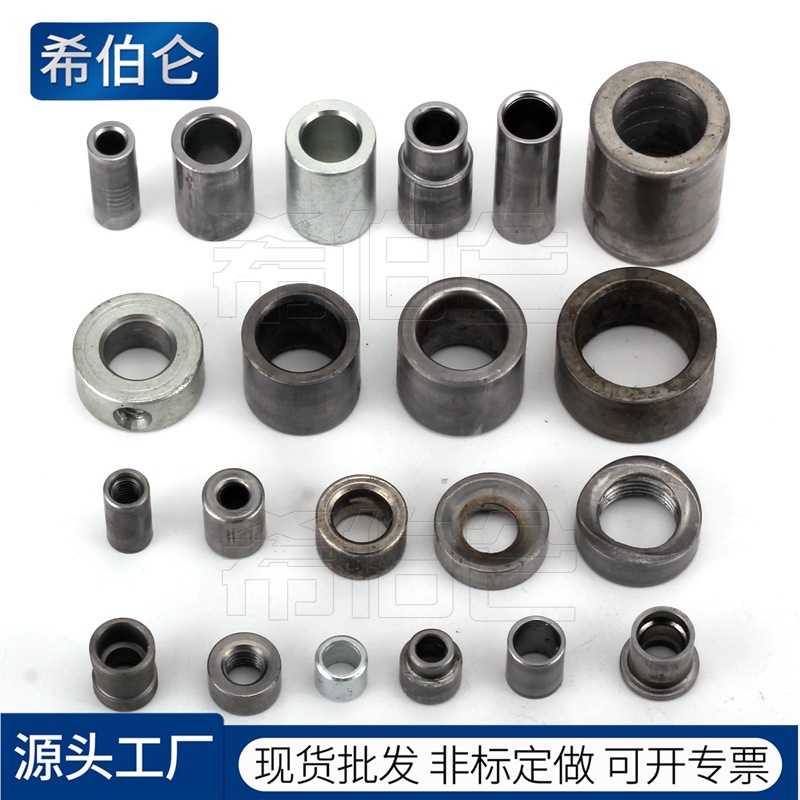 冷镦加厚圆柱形碳钢螺帽 排气孔密封套筒螺母 焊接滚花加长圆螺母