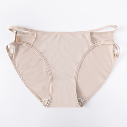 Youtao new women's underwear, comfortable low-waist pure cotton crotch sexy breathable solid color ice silk seamless underwear for women