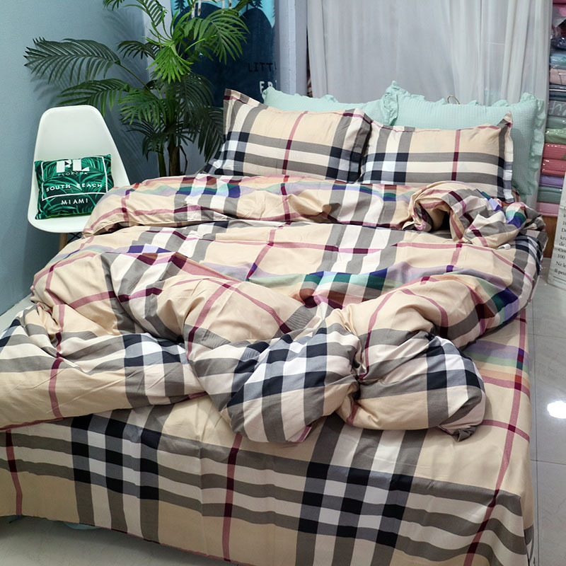 2019新款斜纹磨毛四件套被套床单厂家直销活性印染礼品会销四件套