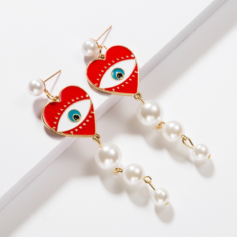 Earrings New Gold-plated Pearl Earrings Fashion Devil Eye Earrings For Women display picture 5