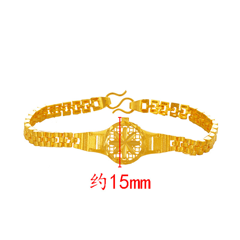 Nuevo Vietnam oro girasol reloj cadena Latón chapado 24K oro joyería para un largo tiempo no se desvanece pulsera de las mujeres