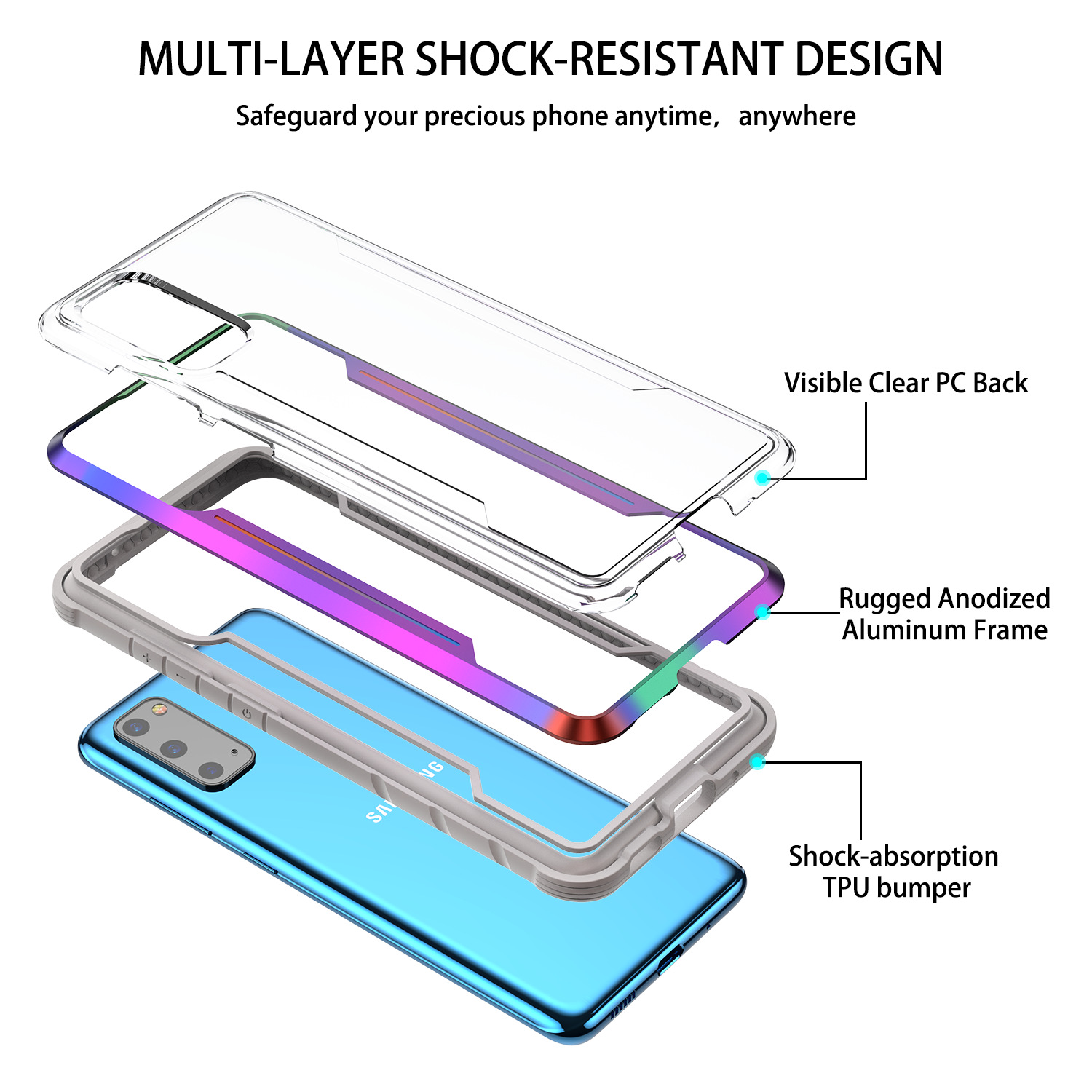 适用三星S20手机壳GalaxyS20 三星plus手机壳保护套气囊防摔