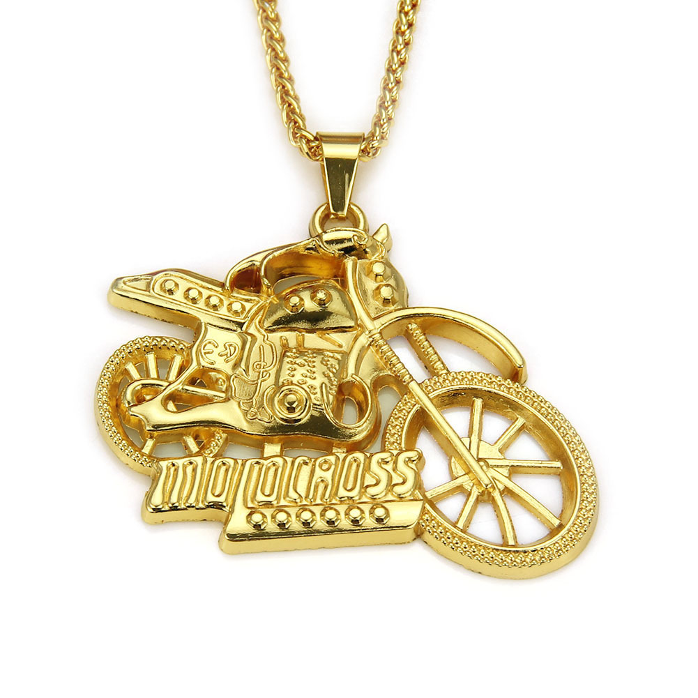 Hot Trend Personalized Snake Bone Chain Men's Motorcycle Pendant Hiphop Electroplated Alloy Necklace Jewelry_voghion.com
