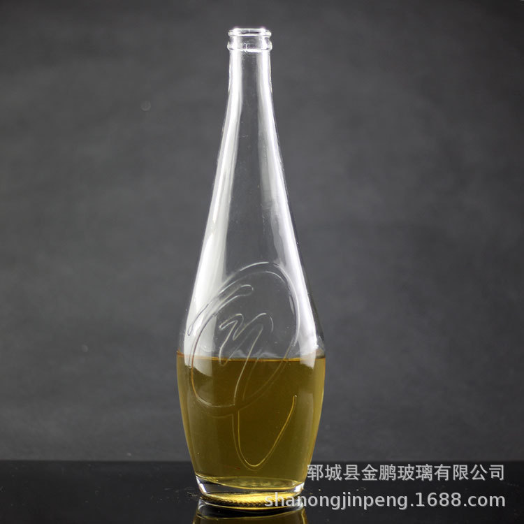 郓城玻璃厂批发喷涂烫金白酒玻璃瓶 蒙砂洋酒瓶