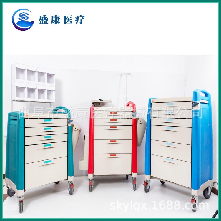 ABS抢救车手术急救车304不锈钢急救药品车 麻醉送药车