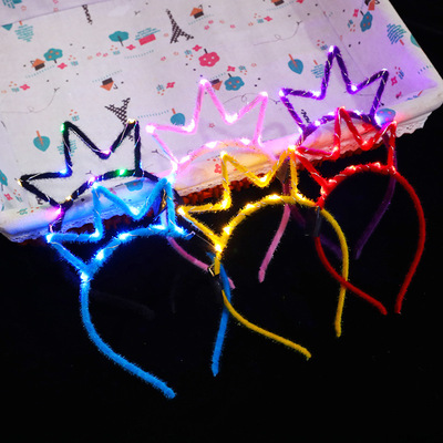 发光发箍闪光儿童头饰鹿角兔猫耳朵皇冠荧光棒成人演唱会道具批发