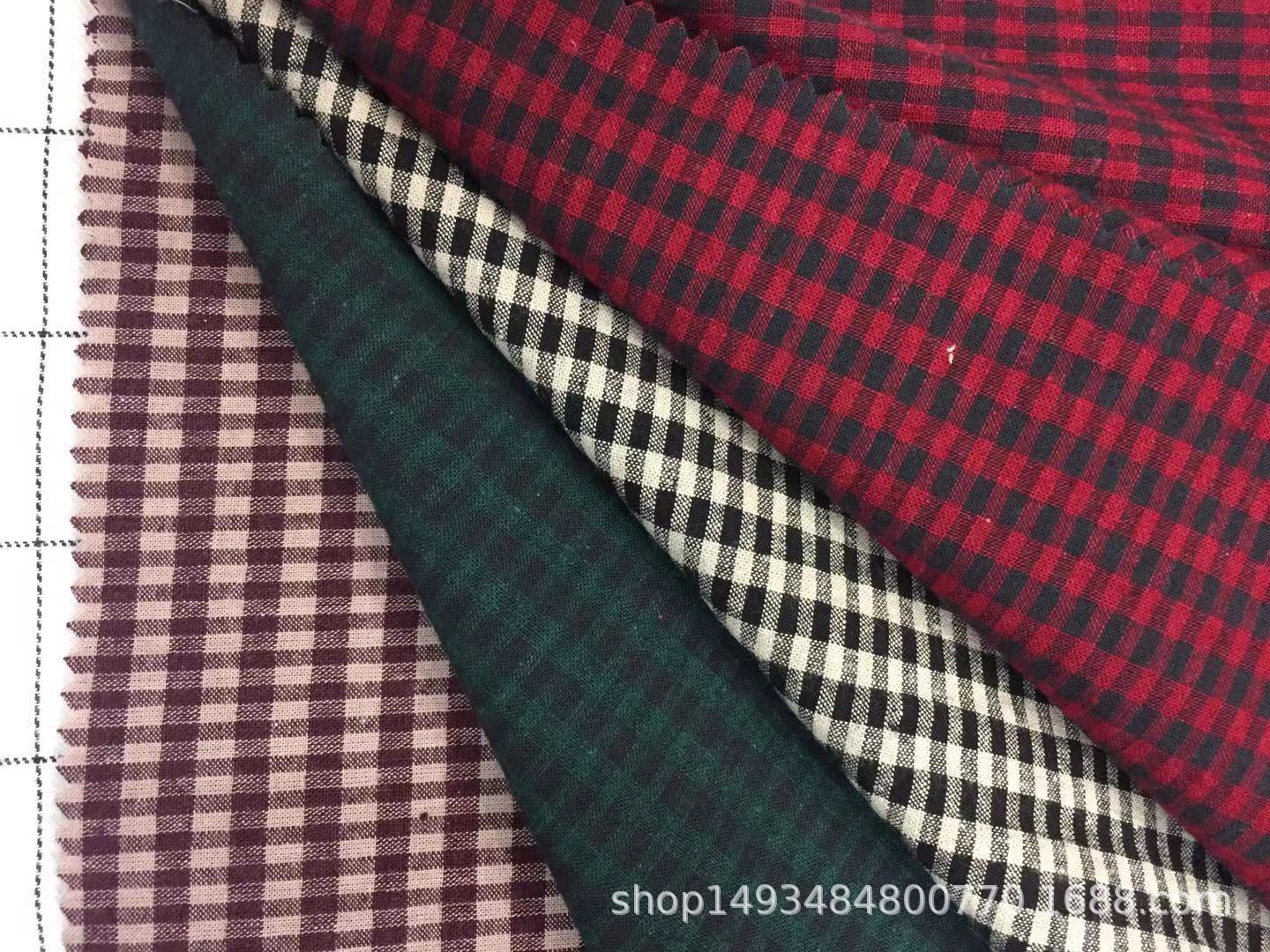 厂家直销全棉色织梭织朝阳格童装短裤女装裙子面料工艺品面料均可