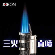 jobon中邦防风打火机充气气体创意个性蓝焰直冲三喷火雪茄火机938
