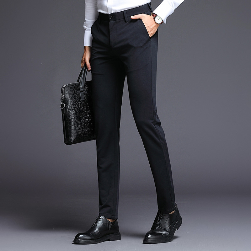 2019 Western-style trousers Straight Easy business affairs leisure time Autumn and winter Korean Edition Trend Self cultivation blue clothing trousers