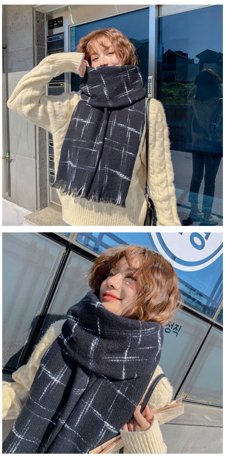 Meteor Rain Plaid Scarf Long Section Thickening Couple Acrylic Warm Tassel Shawl display picture 15