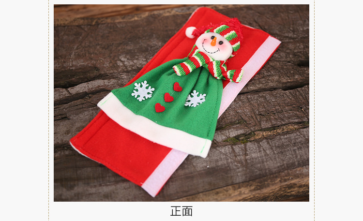New Christmas Supplies Microwave Oven Gloves Cartoon Flannel Snowman Refrigerator Oven Protective Sleeve display picture 4