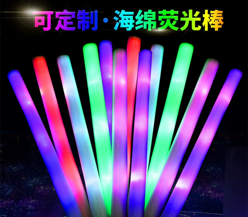 Wholesale light-up cheering sponge sticks rainbow LED light sticks flash foam sticks
