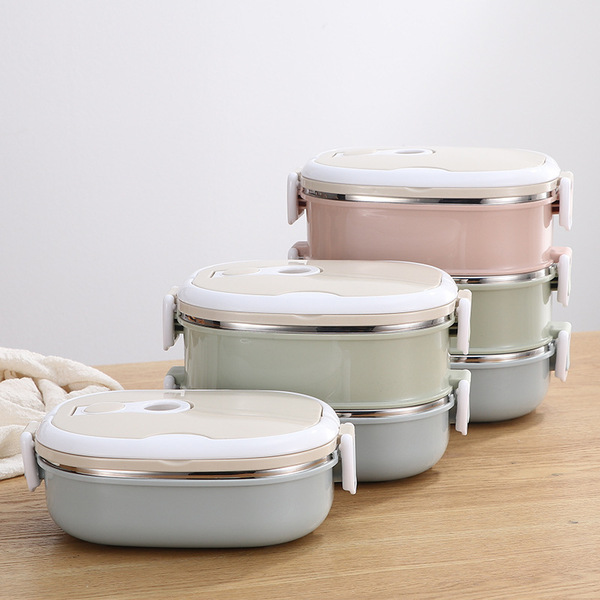 304 Stainless Steel Lunch Box Student Lunch Box Double Layer Large ...