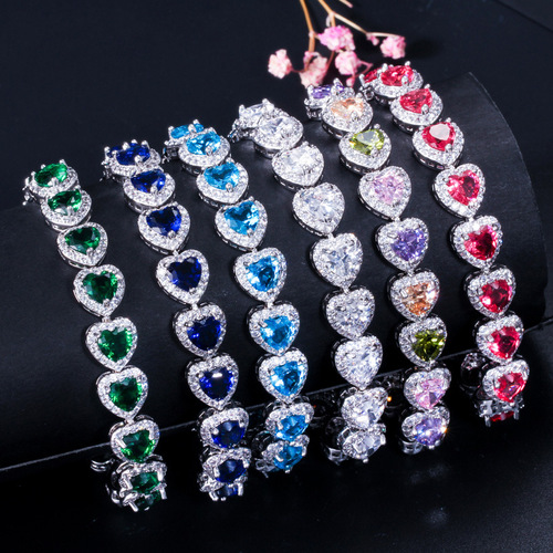 Korean Style Jewelry, Exquisite and Fashionable 3A Zirconia Bracelet, High-End Micro-Setting Bracelet Wholesale