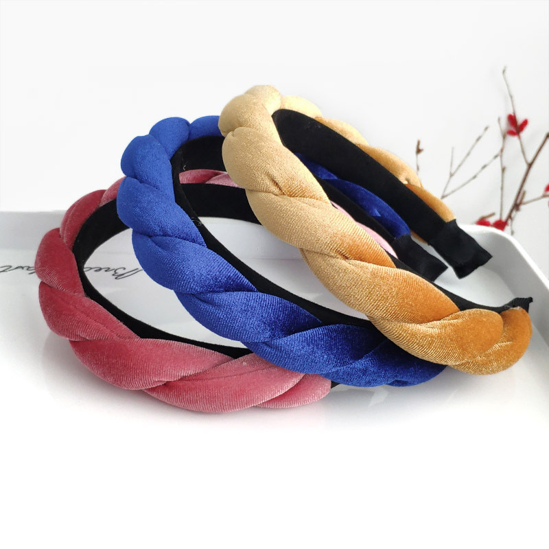 velvet fashion twist braided headband3
