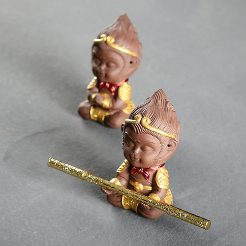 Bonsai small ornaments ceramic Sun Wukong monkey Monkey King micro landscape fish tank landscaping decorative gardening accessories