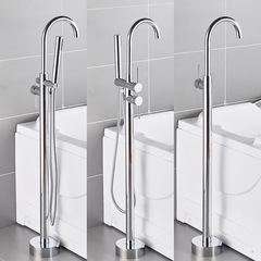 Hot and cold water electroplating floor-standing bathroom wooden bucket bathtub faucet toilet bathroom shower shower manufacturer supply