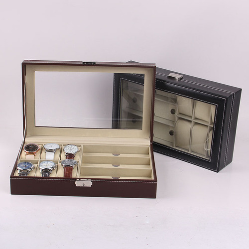 Manufacturer PU6 bit watch box storage box watch glasses display box wholesale