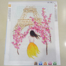 5D钻石画成品图巴黎春天满钻纯手工贴好的十字绣现货出售亚马逊外
