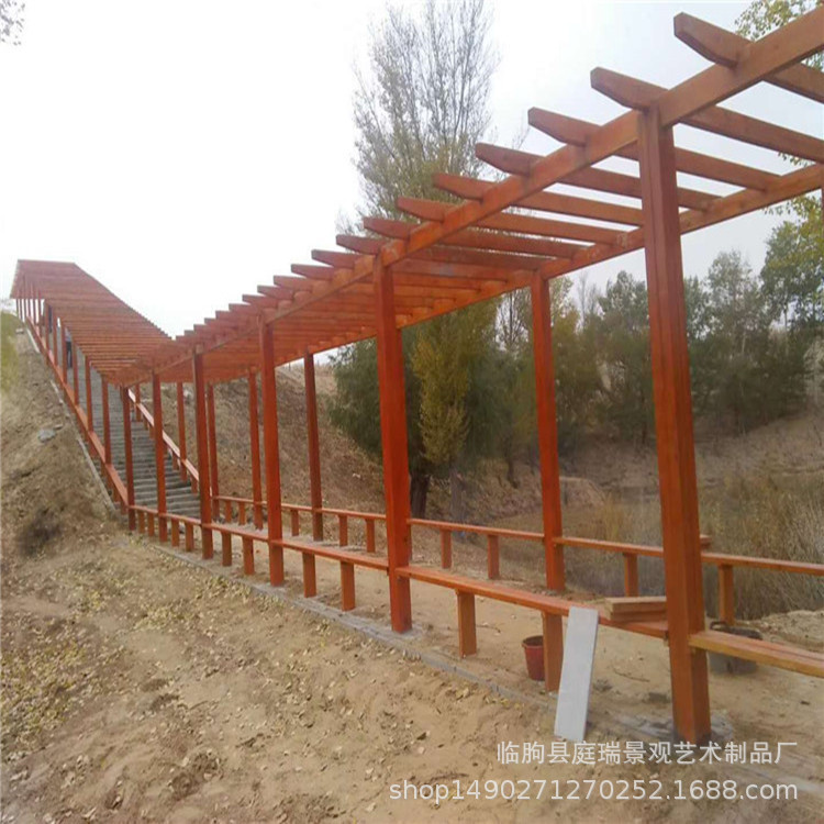 machining customized Anticorrosive wood Vine courtyard Carbonized wood Gallery planes Gallery villa outdoor solid wood Flower trellis Climbing frame