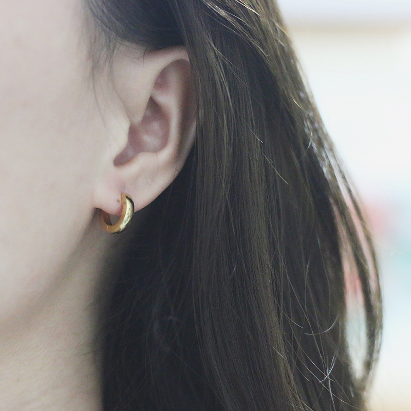 Waterproof Non Tarnish Craft PVD Coated Real Gold Plated 18K Gold 304 Stainless Steel Fashion Waterproof Non Tarnish Earrings