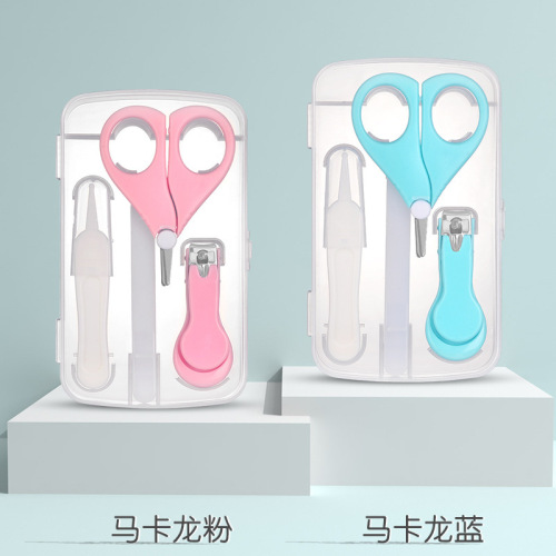 Baby nail clippers four-piece set baby safety nail clippers scissors nail file combination baby small scissors set