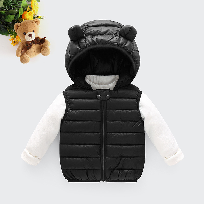 Ropa para niños 2020 Nuevo Chaleco de algodón para niños y niñas con capucha orejas chaleco ligero para niños chaleco infantil