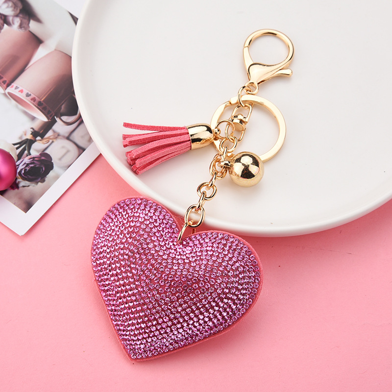 Creative Sequins Heart Pendant Tassel Key Chain Wholesale Nihaojewelry display picture 10
