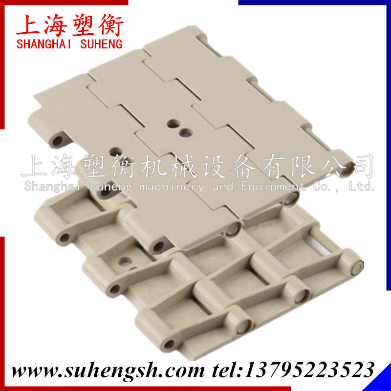821穿孔链板塑料平顶链 开孔双铰直行链板 坦克链 塑钢顶板链
