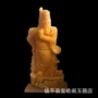 关羽人物米黄玉摆件摆件