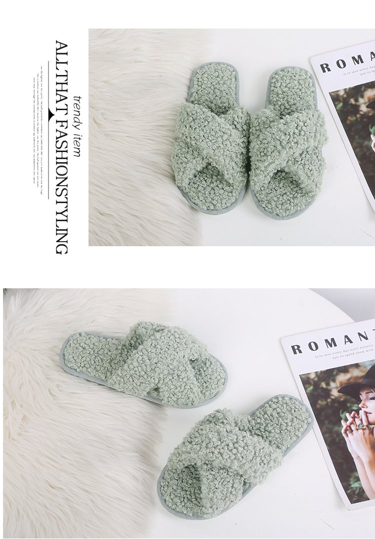 Candy Color Open-Toed Cotton Slippers NSKJX112134