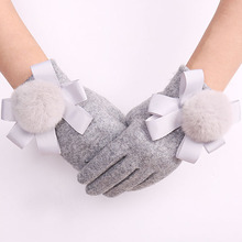 羊絨手套女冬直供新款含羊毛手套時尚開車騎行保暖觸屏手套