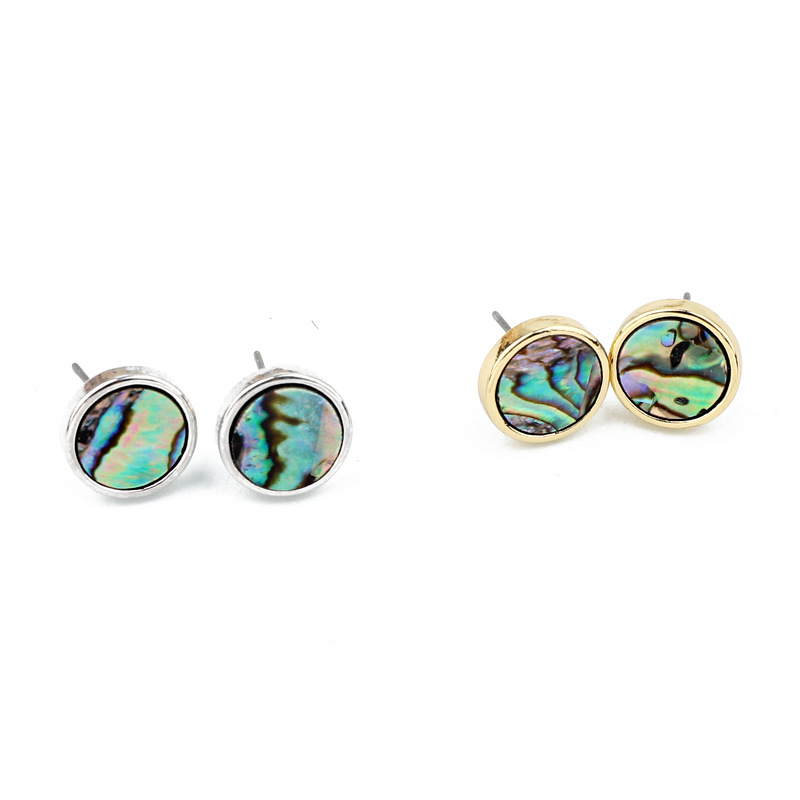 Jewelry Round Imitation Abalone Shell Earrings Colored Shell Earrings Resin Earrings display picture 1