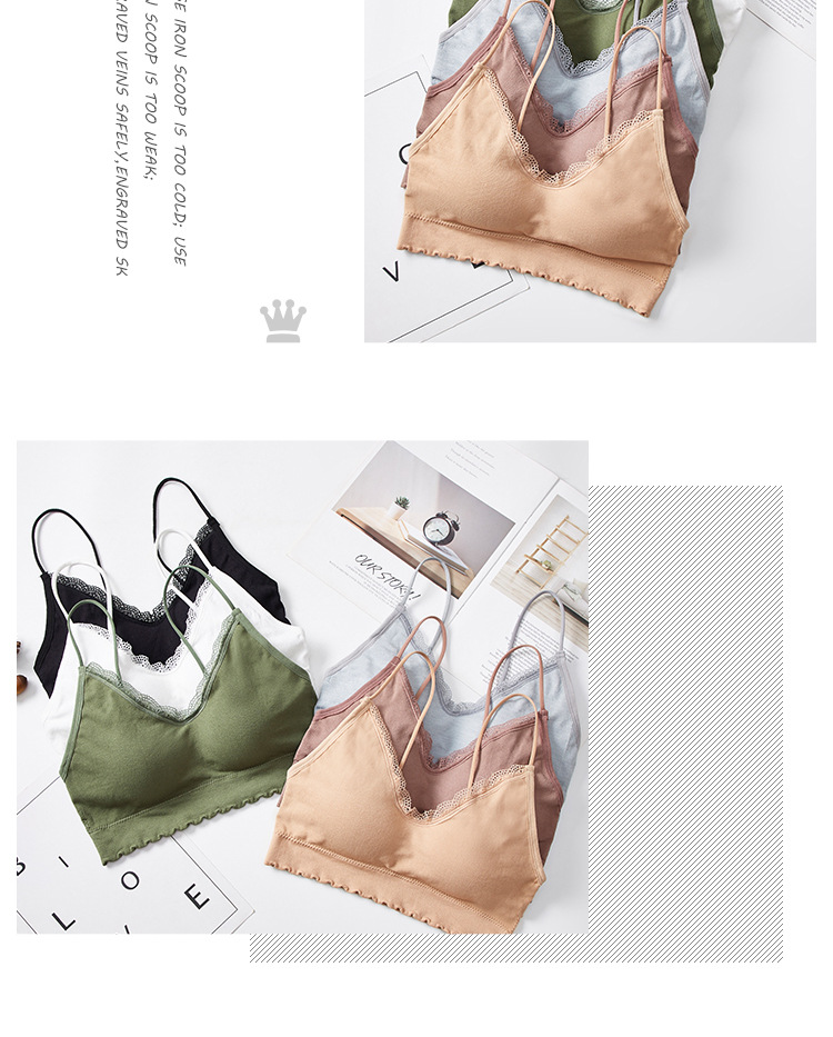 Direct sales from the manufacturer of the 2020 new lace, threaded, seamless back-hugging and chest-wrapping underwear women's comfort vest detail image 9
