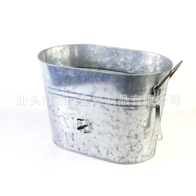 SOURCE Factory Овальное ведро для льда оцинкованное железо ведро для пива железо большое ведро для напитков 18 л ведро для льда