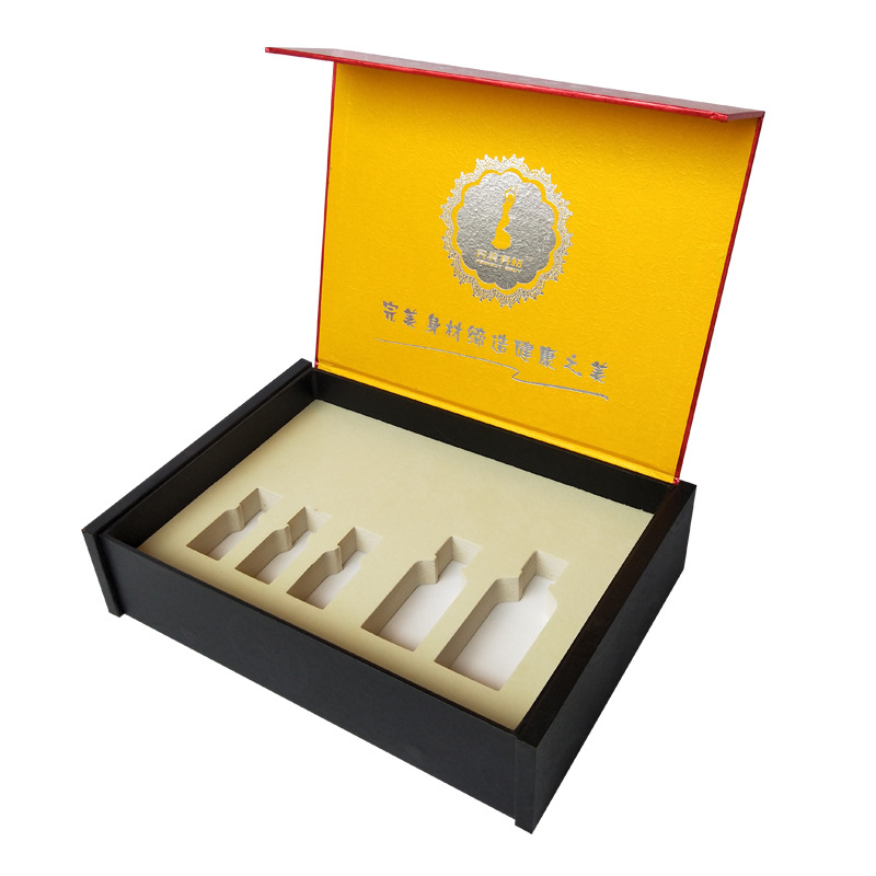 高档精油套盒 定制美容院减肥瘦身油包装盒 红色养生盒子药油盒子