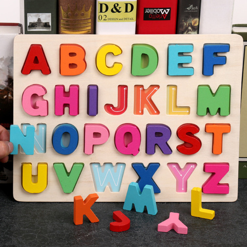 Wooden children's number and letter matching board baby color shape cognitive puzzle puzzle board early education educational toys