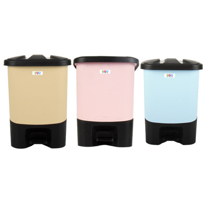 家用廚房腳踏式垃圾桶 廁所客廳塑料帶蓋衛生桶 歐式時尚創意紙簍