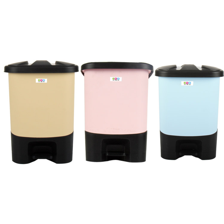 家用廚房腳踏式垃圾桶 廁所客廳塑料帶蓋衛生桶 歐式時尚創意紙簍